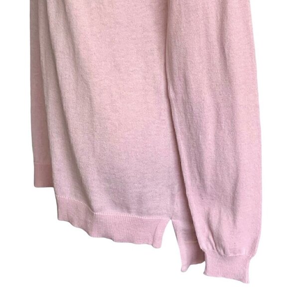 NWT Cullen Sweater Sz.L Pink Black Lace Ballet Neck Lightweight Relaxed Fit - Picture 6 of 11